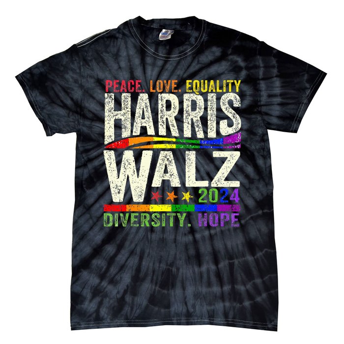 Kamala Harris Tim Walz 2024 Peace Lgbt Harris Walz Waltz Tie-Dye T-Shirt