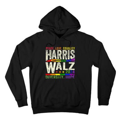 Kamala Harris Tim Walz 2024 Peace Lgbt Harris Walz Waltz Tall Hoodie