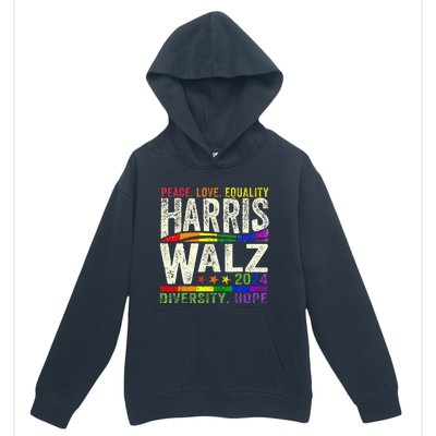 Kamala Harris Tim Walz 2024 Peace Lgbt Harris Walz Waltz Urban Pullover Hoodie