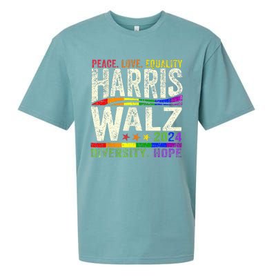 Kamala Harris Tim Walz 2024 Peace Lgbt Harris Walz Waltz Sueded Cloud Jersey T-Shirt