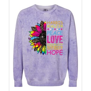 Kamala Harris Tim Walz 2024 Peace Lgbt Harris Walz Waltz Colorblast Crewneck Sweatshirt