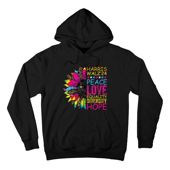 Kamala Harris Tim Walz 2024 Peace Lgbt Harris Walz Waltz Hoodie