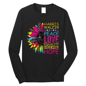 Kamala Harris Tim Walz 2024 Peace Lgbt Harris Walz Waltz Long Sleeve Shirt