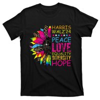 Kamala Harris Tim Walz 2024 Peace Lgbt Harris Walz Waltz T-Shirt