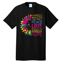 Kamala Harris Tim Walz 2024 Peace Lgbt Harris Walz Waltz Tall T-Shirt