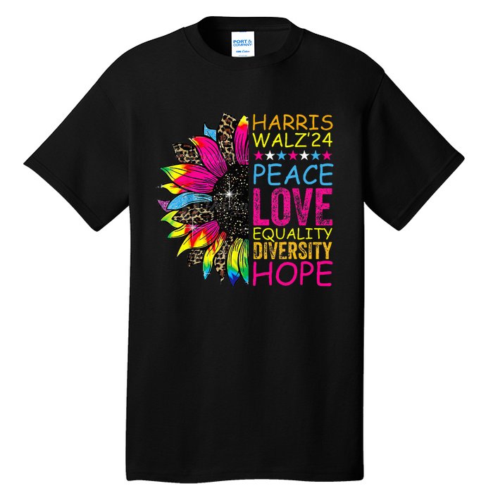 Kamala Harris Tim Walz 2024 Peace Lgbt Harris Walz Waltz Tall T-Shirt