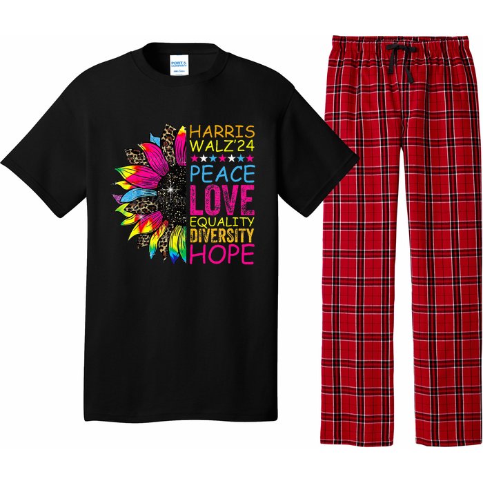 Kamala Harris Tim Walz 2024 Peace Lgbt Harris Walz Waltz Pajama Set