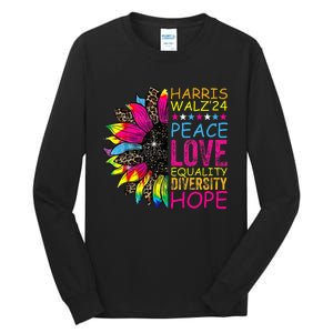 Kamala Harris Tim Walz 2024 Peace Lgbt Harris Walz Waltz Tall Long Sleeve T-Shirt