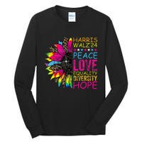 Kamala Harris Tim Walz 2024 Peace Lgbt Harris Walz Waltz Tall Long Sleeve T-Shirt