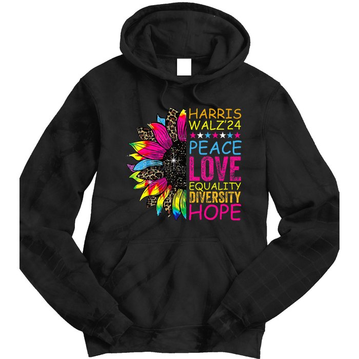 Kamala Harris Tim Walz 2024 Peace Lgbt Harris Walz Waltz Tie Dye Hoodie