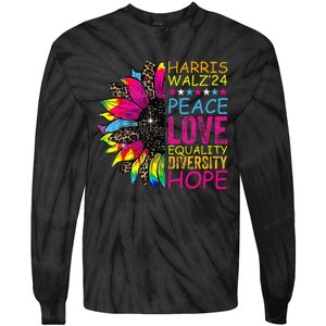 Kamala Harris Tim Walz 2024 Peace Lgbt Harris Walz Waltz Tie-Dye Long Sleeve Shirt