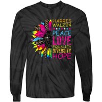 Kamala Harris Tim Walz 2024 Peace Lgbt Harris Walz Waltz Tie-Dye Long Sleeve Shirt