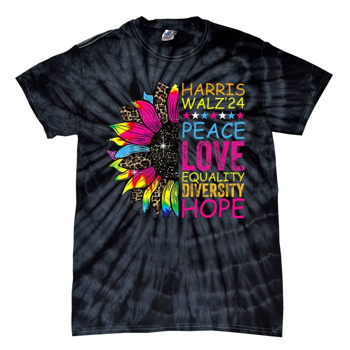 Kamala Harris Tim Walz 2024 Peace Lgbt Harris Walz Waltz Tie-Dye T-Shirt