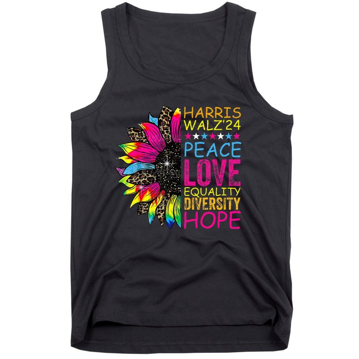 Kamala Harris Tim Walz 2024 Peace Lgbt Harris Walz Waltz Tank Top