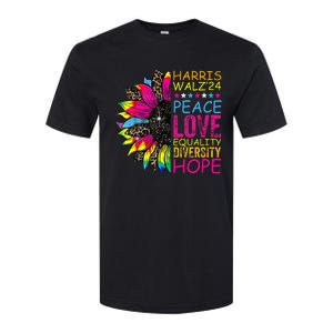 Kamala Harris Tim Walz 2024 Peace Lgbt Harris Walz Waltz Softstyle CVC T-Shirt