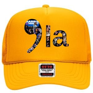 Kamala Harris Trump Presidential Debate 2024 High Crown Mesh Back Trucker Hat