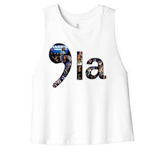 Kamala Harris Trump Presidential Debate 2024 Women's Racerback Cropped Tank