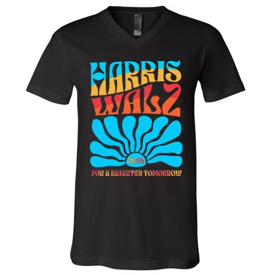 Kamala Harris Tim Walz 2024 For A Brighter Tomorrow V-Neck T-Shirt