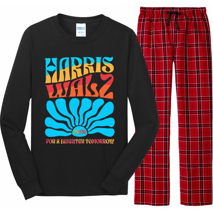 Kamala Harris Tim Walz 2024 For A Brighter Tomorrow Long Sleeve Pajama Set