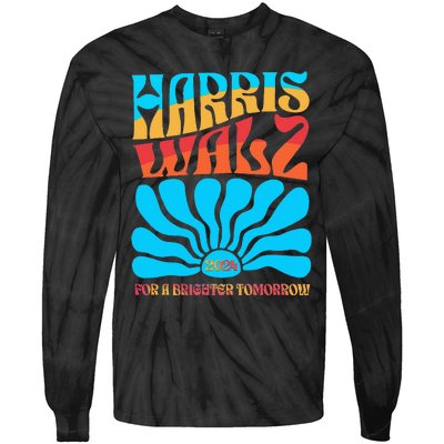 Kamala Harris Tim Walz 2024 For A Brighter Tomorrow Tie-Dye Long Sleeve Shirt