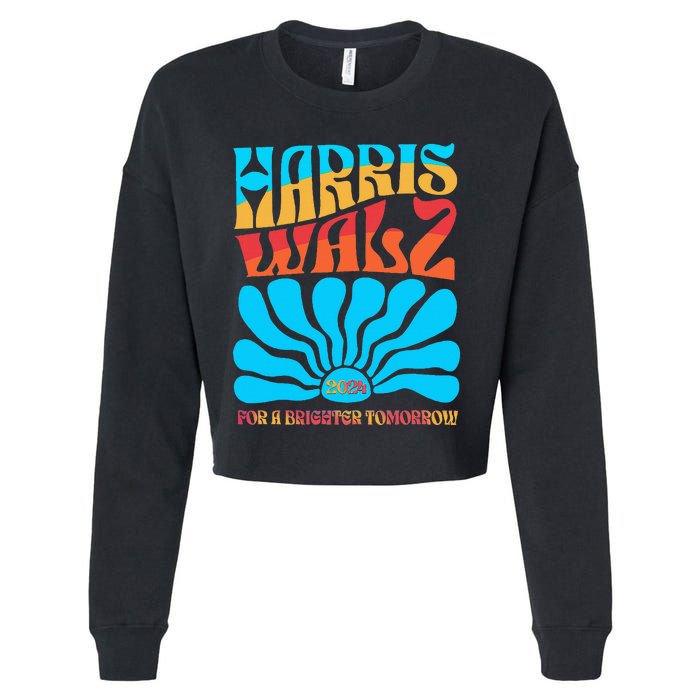 Kamala Harris Tim Walz 2024 For A Brighter Tomorrow Cropped Pullover Crew