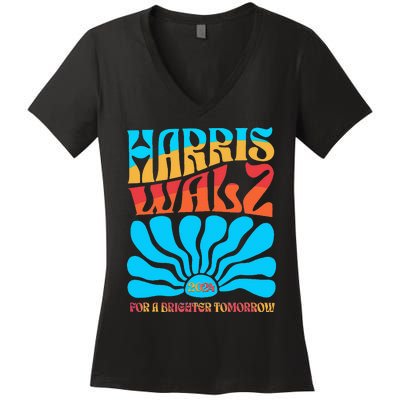 Kamala Harris Tim Walz 2024 For A Brighter Tomorrow Women's V-Neck T-Shirt