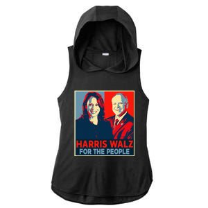 Kamala Harris Tim Walz Waltz For The People 2024 Ladies PosiCharge Tri-Blend Wicking Draft Hoodie Tank