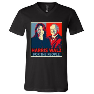 Kamala Harris Tim Walz Waltz For The People 2024 V-Neck T-Shirt