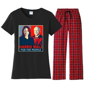 Kamala Harris Tim Walz Waltz For The People 2024 Women's Flannel Pajama Set