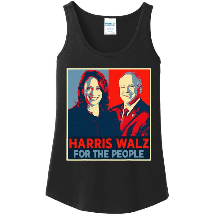 Kamala Harris Tim Walz Waltz For The People 2024 Ladies Essential Tank