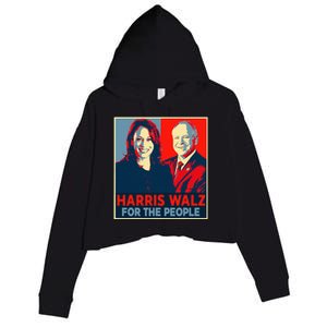 Kamala Harris Tim Walz Waltz For The People 2024 Crop Fleece Hoodie