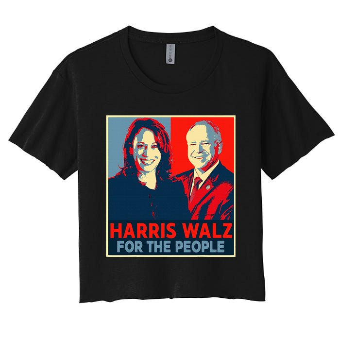 Kamala Harris Tim Walz Waltz For The People 2024 Women's Crop Top Tee