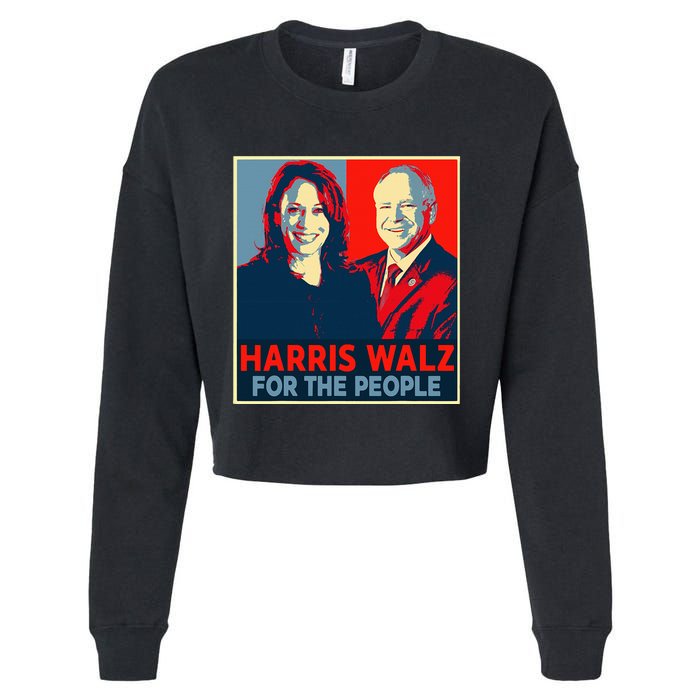 Kamala Harris Tim Walz Waltz For The People 2024 Cropped Pullover Crew