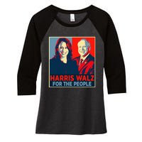 Kamala Harris Tim Walz Waltz For The People 2024 Women's Tri-Blend 3/4-Sleeve Raglan Shirt