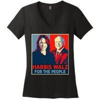 Kamala Harris Tim Walz Waltz For The People 2024 Women's V-Neck T-Shirt