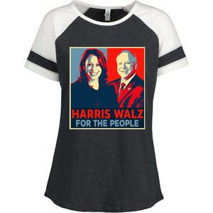 Kamala Harris Tim Walz Waltz For The People 2024 Enza Ladies Jersey Colorblock Tee