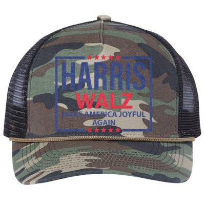 Kamala Harris Tim Walz Waltz Make America Joyful Again 2024 Retro Rope Trucker Hat Cap