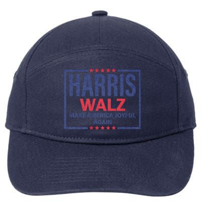 Kamala Harris Tim Walz Waltz Make America Joyful Again 2024 7-Panel Snapback Hat