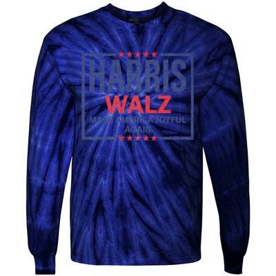 Kamala Harris Tim Walz Waltz Make America Joyful Again 2024 Tie-Dye Long Sleeve Shirt