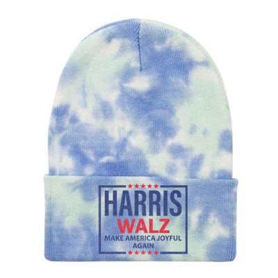 Kamala Harris Tim Walz Waltz Make America Joyful Again 2024 Tie Dye 12in Knit Beanie