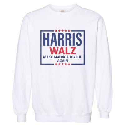 Kamala Harris Tim Walz Waltz Make America Joyful Again 2024 Garment-Dyed Sweatshirt