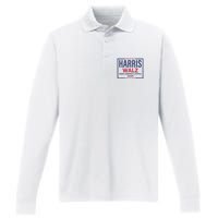 Kamala Harris Tim Walz Waltz Make America Joyful Again 2024 Performance Long Sleeve Polo