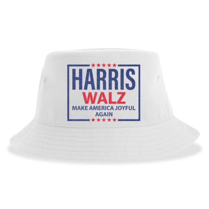 Kamala Harris Tim Walz Waltz Make America Joyful Again 2024 Sustainable Bucket Hat