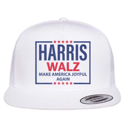 Kamala Harris Tim Walz Waltz Make America Joyful Again 2024 Flat Bill Trucker Hat