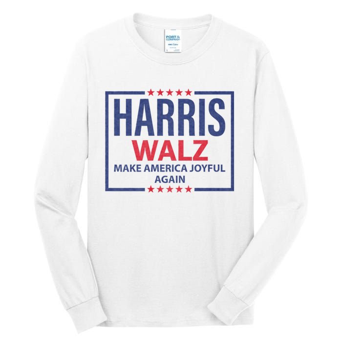 Kamala Harris Tim Walz Waltz Make America Joyful Again 2024 Tall Long Sleeve T-Shirt