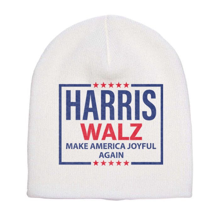 Kamala Harris Tim Walz Waltz Make America Joyful Again 2024 Short Acrylic Beanie