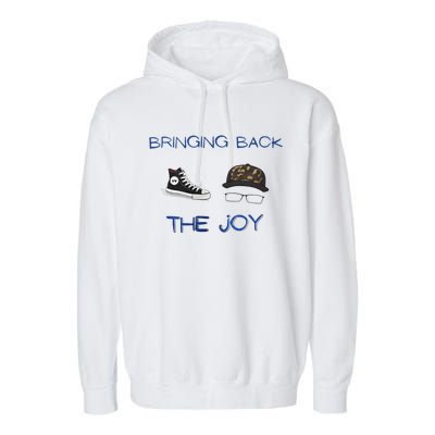 Kamala Harris Tim Walz Waltz Bringing Back The Joy Garment-Dyed Fleece Hoodie