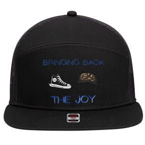 Kamala Harris Tim Walz Waltz Bringing Back The Joy 7 Panel Mesh Trucker Snapback Hat