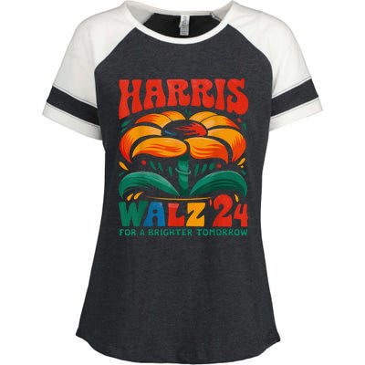 Kamala Harris Tim Walz 2024 Peace Lgbt Harris Walz Waltz Enza Ladies Jersey Colorblock Tee