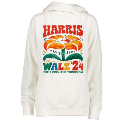 Kamala Harris Tim Walz 2024 Peace Lgbt Harris Walz Waltz Womens Funnel Neck Pullover Hood